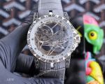 Replica Roger Dubuis Excalibur Skeleton watch Engraving case 46mm